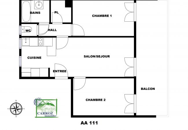 Apartment in Les Carroz d'Arâches - AA111 - 3 Pièces 6/8 Pers centre Carroz Apartment in Les Carroz d'Arâches - AA111 - 3 Pièces 6/8 Pers centre Carroz