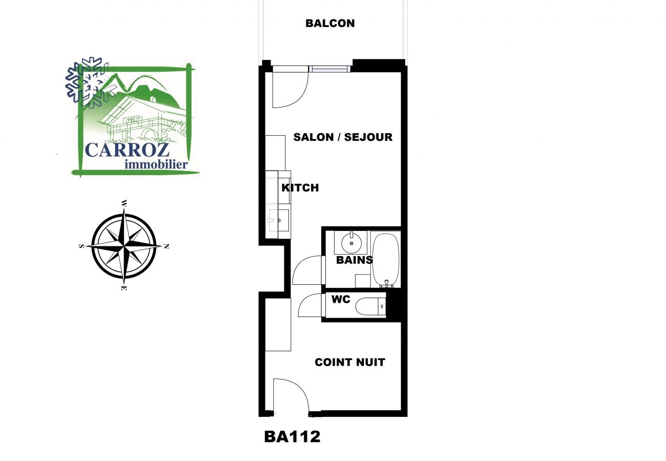 Studio in Les Carroz d'Arâches - BA112 Studio 4 Pers Pied de pistes Carroz Studio in Les Carroz d'Arâches - BA112 Studio 4 Pers Pied de pistes Carroz