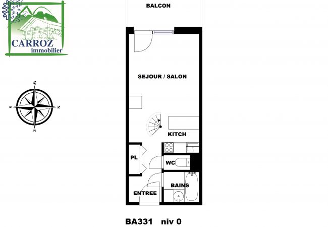 Appartement à Les Carroz d'Arâches - BA331 Appartement 4 Pers Pied de pistes Carroz Appartement à Les Carroz d'Arâches - BA331 Appartement 4 Pers Pied de pistes Carroz