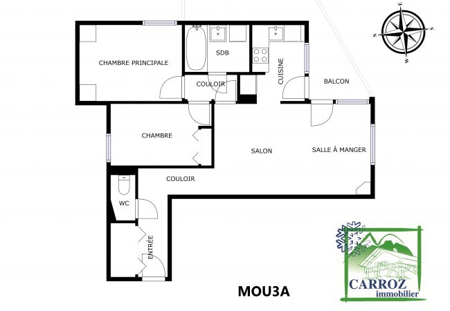 Appartement à Les Carroz d'Arâches - MOU3A - 3 Pièces 6 Pers centre des Carroz Appartement à Les Carroz d'Arâches - MOU3A - 3 Pièces 6 Pers centre des Carroz