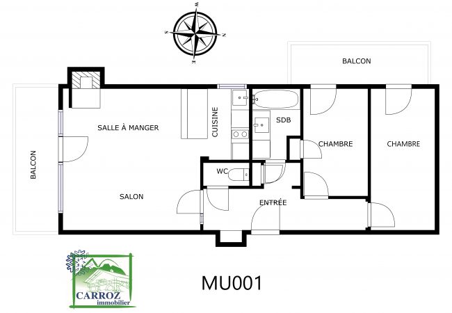 Appartement à Les Carroz d'Arâches - MU001 - 3 Pièces 6/8 Pers proche centre Carroz Appartement à Les Carroz d'Arâches - MU001 - 3 Pièces 6/8 Pers proche centre Carroz