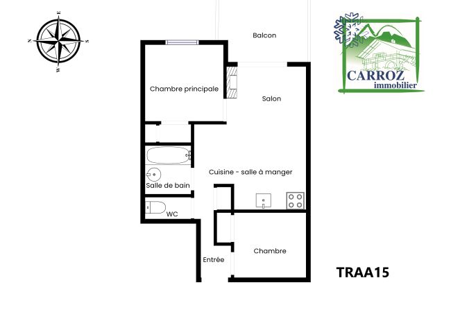 Appartement à Les Carroz d'Arâches - TRAA15 - Appartement 3 pièces proximité skibus Appartement à Les Carroz d'Arâches - TRAA15 - Appartement 3 pièces proximité skibus